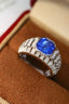 14K GOLD 2.95 CTW NATURAL SAPPHIRE & DIAMOND RING
