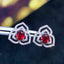 14K GOLD 0.96 CT NATURAL RUBY & DIAMOND EARRINGS
