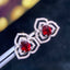 14K GOLD 0.96 CT NATURAL RUBY & DIAMOND EARRINGS