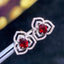14K GOLD 0.96 CT NATURAL RUBY & DIAMOND EARRINGS