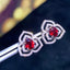 14K GOLD 0.96 CT NATURAL RUBY & DIAMOND EARRINGS