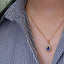 14K GOLD 1.05 CTW NATURAL SAPPHIRE & DIAMOND PENDANT( WITHOUT CHAIN )