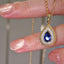 14K GOLD 1.05 CTW NATURAL SAPPHIRE & DIAMOND PENDANT( WITHOUT CHAIN )