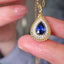 14K GOLD 1.05 CTW NATURAL SAPPHIRE & DIAMOND PENDANT( WITHOUT CHAIN )