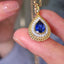 14K GOLD 1.05 CTW NATURAL SAPPHIRE & DIAMOND PENDANT( WITHOUT CHAIN )