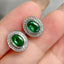 14K GOLD 1.44 CTW NATURAL EMERALD & DIAMOND EARRINGS