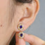 14K GOLD 0.70 CTW NATURAL SAPPHIRE & DIAMOND EARRINGS