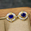 14K GOLD 0.70 CTW NATURAL SAPPHIRE & DIAMOND EARRINGS