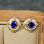 14K GOLD 0.70 CTW NATURAL SAPPHIRE & DIAMOND EARRINGS
