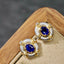 14K GOLD 0.70 CTW NATURAL SAPPHIRE & DIAMOND EARRINGS