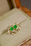 14K GOLD 0.40 CTW NATURAL EMERALD & DIAMOND EARRINGS