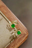 14K GOLD 0.40 CTW NATURAL EMERALD & DIAMOND EARRINGS
