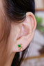 14K GOLD 0.40 CTW NATURAL EMERALD & DIAMOND EARRINGS