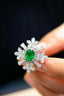 14K GOLD 1.96 CTW NATURAL EMERALD & DIAMOND RING
