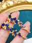 14K GOLD 6.52 CTW NATURAL SAPPHIRE & DIAMOND EARRINGS