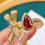 14K GOLD 1.8 CTW NATURAL RUBY & DIAMOND RING