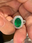 14K GOLD 2.73 CTW NATURAL EMERALD & DIAMOND RING