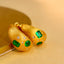 14K GOLD 0.7 CTW NATURAL EMERALD & DIAMOND EARRINGS