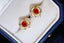 14K GOLD 0.62 CTW NATURAL RUBY & DIAMOND EARRINGS