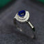 14K GOLD 0.85 CT NATURAL SAPPHIRE & DIAMOND RING