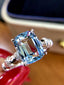 14K GOLD 2.8 CT NATURAL AQUAMARINE & DIAMOND RING