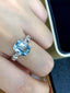 14K GOLD 2.8 CT NATURAL AQUAMARINE & DIAMOND RING