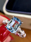 14K GOLD 2.8 CT NATURAL AQUAMARINE & DIAMOND RING