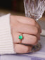 14K GOLD 1.56 CTW NATURAL EMERALD & DIAMOND RING