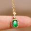 14K GOLD 1.63 CTW NATURAL EMERALD & DIAMOND NECKLACE