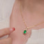 14K GOLD 1.63 CTW NATURAL EMERALD & DIAMOND NECKLACE