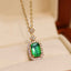 14K GOLD 1.63 CTW NATURAL EMERALD & DIAMOND NECKLACE