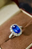 14K GOLD 3.53 CTW NATURAL SAPPHIRE & DIAMOND RING