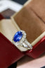 14K GOLD 3.53 CTW NATURAL SAPPHIRE & DIAMOND RING