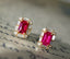 14K GOLD 0.92 CTW NATURAL RUBY & DIAMOND EARRINGS