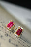 14K GOLD 0.92 CTW NATURAL RUBY & DIAMOND EARRINGS