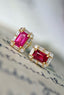 14K GOLD 0.92 CTW NATURAL RUBY & DIAMOND EARRINGS