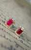 14K GOLD 0.92 CTW NATURAL RUBY & DIAMOND EARRINGS