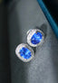 14K GOLD 1.91 CTW NATURAL SAPPHIRE & DIAMOND EARRINGS