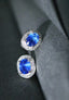 14K GOLD 1.91 CTW NATURAL SAPPHIRE & DIAMOND EARRINGS