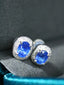 14K GOLD 1.91 CTW NATURAL SAPPHIRE & DIAMOND EARRINGS