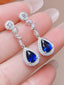 14K GOLD 2.7 CTW NATURAL SAPPHIRE & DIAMOND EARRINGS
