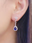 14K GOLD 2.7 CTW NATURAL SAPPHIRE & DIAMOND EARRINGS