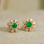 14K GOLD 0.29 CTW NATURAL EMERALD & DIAMOND EARRINGS