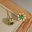 14K GOLD 0.29 CTW NATURAL EMERALD & DIAMOND EARRINGS