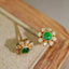 14K GOLD 0.29 CTW NATURAL EMERALD & DIAMOND EARRINGS