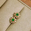 14K GOLD 0.29 CTW NATURAL EMERALD & DIAMOND EARRINGS