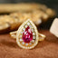 14K GOLD 1.18 CTW NATURAL RUBY & DIAMOND RING