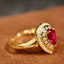 14K GOLD 1.18 CTW NATURAL RUBY & DIAMOND RING