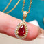 14K GOLD 1.12 CTW NATURAL RUBY & DIAMOND PENDANT( WITHOUT CHAIN )