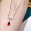 14K GOLD 0.66 CTW NATURAL RUBY & DIAMOND PENDANT( WITHOUT CHAIN )